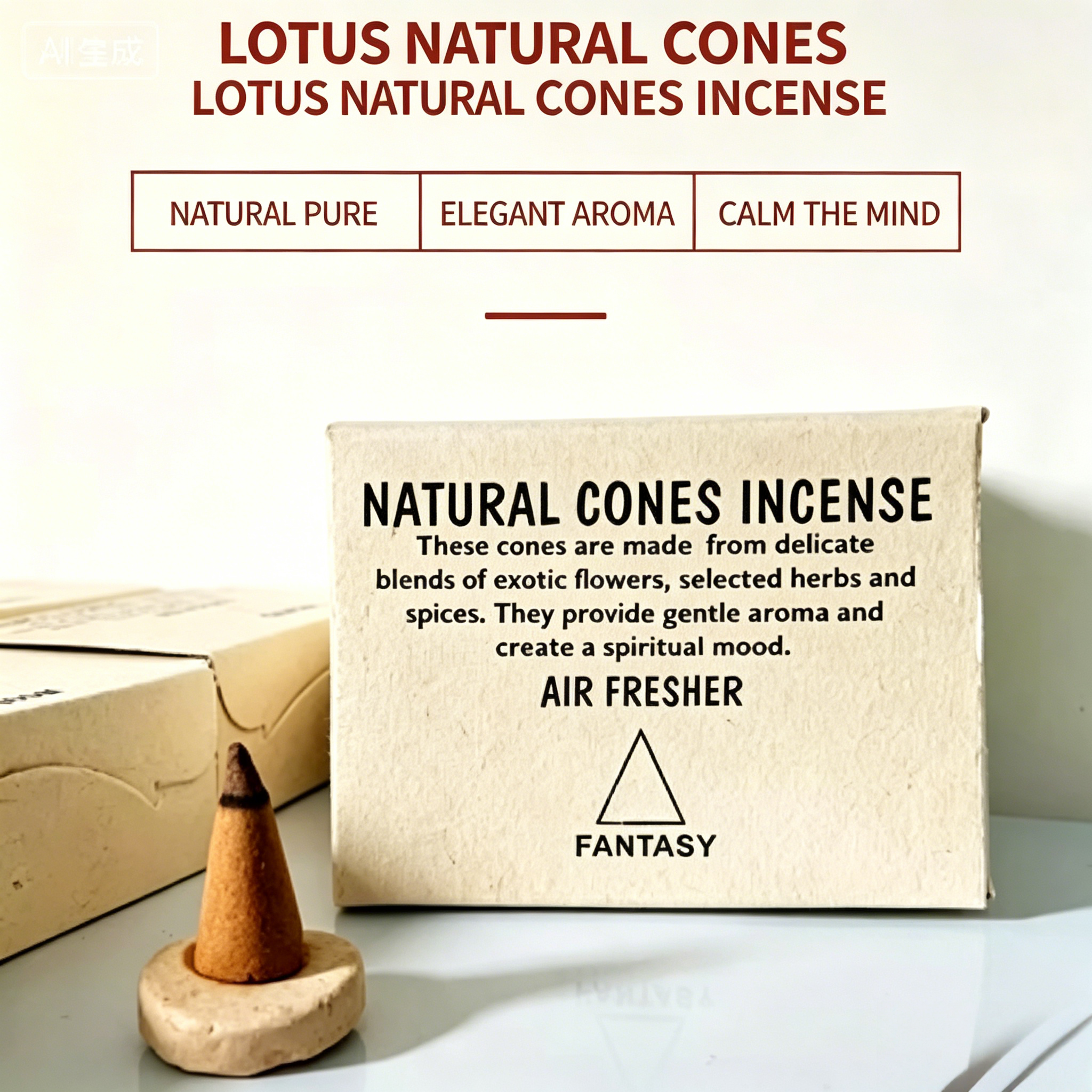 生成1000X1000白底图 Nepalese natural cones incense - Image 1